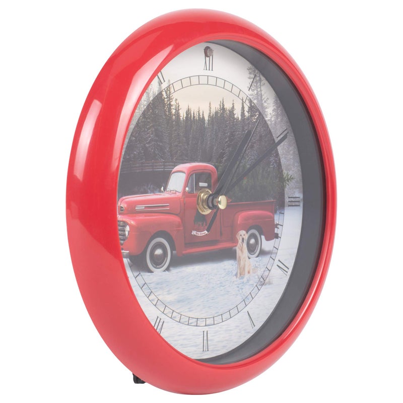 Mark Feldstein & Associates Red Ford Truck Christmas Carol Clock Plays 12 Traditional Carols - Image 2